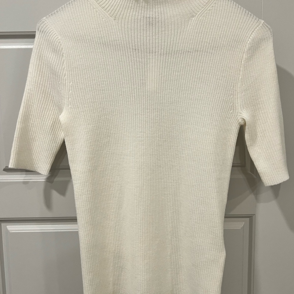 NWT Madewell White Ribbed Knit Sweater (XS)